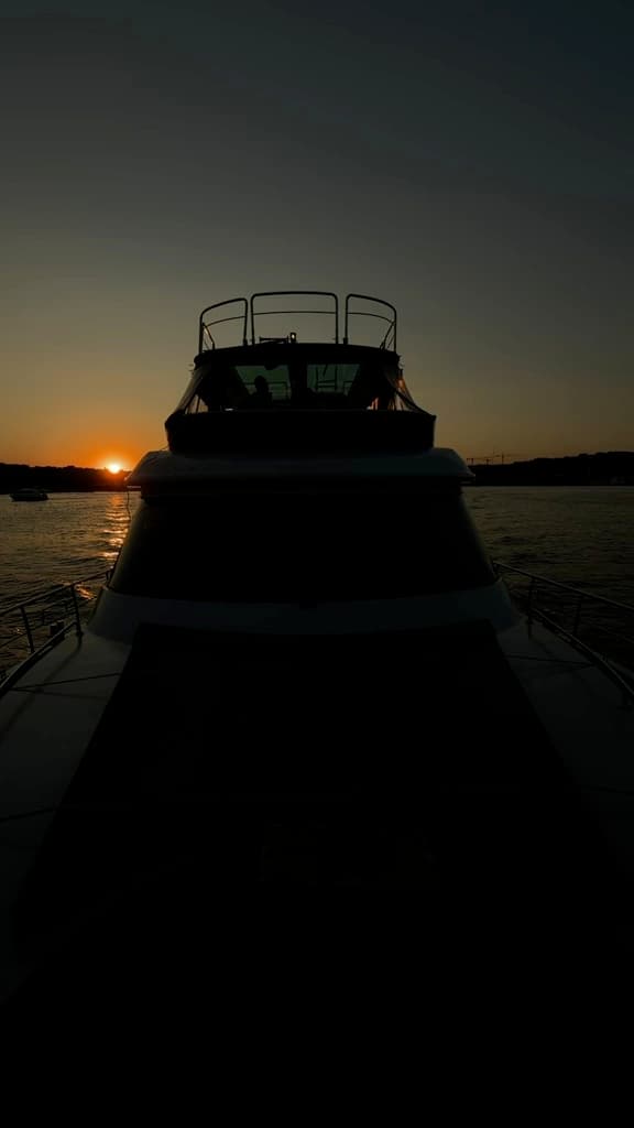 Sunset over Istanbul's old city skyline from the boat