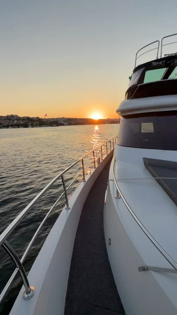 Side deck at sunset while cruising the Bosphorus
